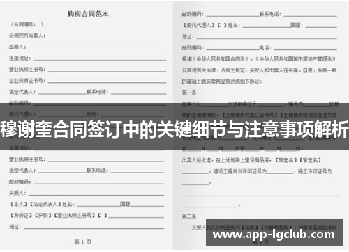 穆谢奎合同签订中的关键细节与注意事项解析